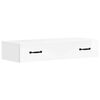 vidaXL Table d'appoint murale Blanc brillant 87,5 x 34,5 x 17 cm