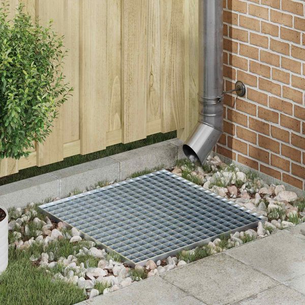 vidaXL Grille Argent 60 x 60 x 2 cm Acier galvanis&eacute; &agrave; chaud