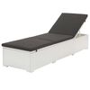 vidaXL Chaise longue avec coussin R&eacute;sine tress&eacute;e Blanc
