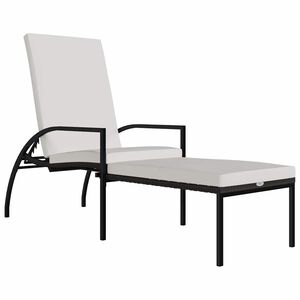vidaXL Chaise longue avec repose-pied R&eacute;sine tress&eacute;e Marron