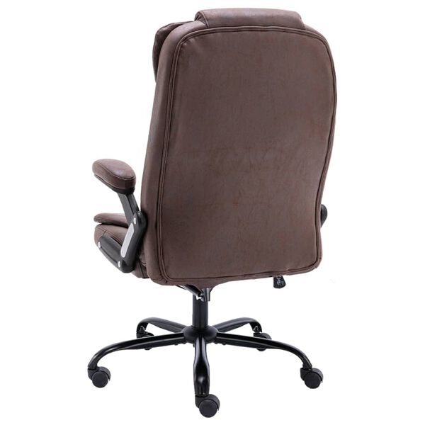 vidaXL Chaise de bureau marron fonc&eacute; similicuir daim