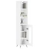 vidaXL Buffet haut Blanc brillant 34,5x34x180 cm Bois d'ing&eacute;nierie