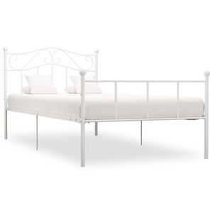 vidaXL Cadre de lit sans matelas blanc m&eacute;tal 90x200 cm