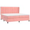 vidaXL Sommier &agrave; lattes de lit avec matelas Rose 200x200 cm Velours