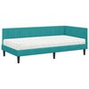 vidaXL Cadre de lit d'angle avec matelas 2 pcs Turquoise Velours