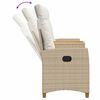 vidaXL Banc inclinable avec table Beige et blanc cr&egrave;me polyrotin