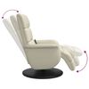 vidaXL Fauteuil inclinable de massage et repose-pieds cr&egrave;me similicuir