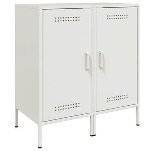 vidaXL Buffets 2 pcs blanc 36x39x79 cm acier