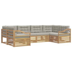 vidaXL Ensemble de canap&eacute;s d'ext&eacute;rieur 6 pc Blanc et gris clair