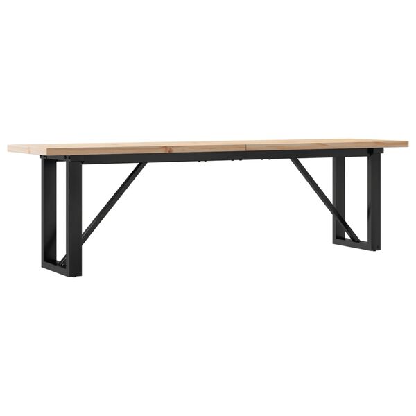 vidaXL Table basse cadre en O 160x40x45,5 cm bois de pin massif acier
