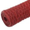 vidaXL Grillage Acier avec revêtement en PVC 25x0,75 m Rouge
