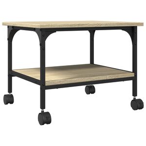 vidaXL Support d'imprimante &agrave; 2 niveaux ch&ecirc;ne sonoma 50x40x38 cm