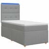 vidaXL Lit boxspring avec matelas Gris clair 90 x 190 cm Tissu