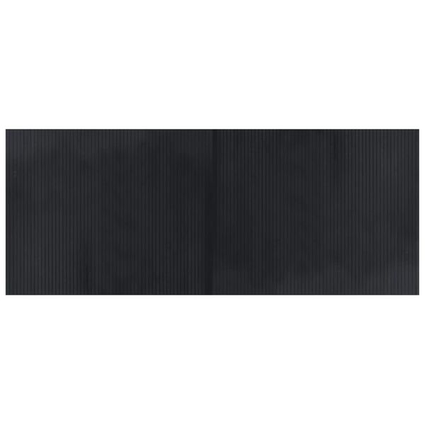 vidaXL Tapis rectangulaire noir 80x200 cm bambou