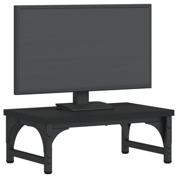 vidaXL Support de moniteur noir 37x23x14 cm bois d'ing&eacute;nierie