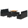 vidaXL Ensemble de canap&eacute; de jardin 9 pc Noir polyrotin