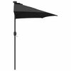 vidaXL Parasol de jardin Noir 294 x 150 x 223 cm Polyester et Acier