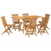 vidaXL Ensemble de salle &agrave; manger pour jardin 7 pc Marron