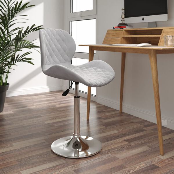 vidaXL Chaise pivotante de salle &agrave; manger Gris clair Velours