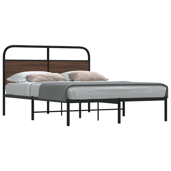 vidaXL Cadre de lit sans matelas 140x190 cm ch&ecirc;ne marron