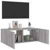 vidaXL Meuble TV mural avec lumières LED sonoma gris 80x35x31 cm