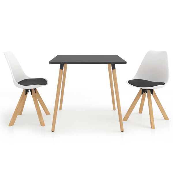 vidaXL Ensemble de salle &agrave; manger 3 pcs Noir et blanc