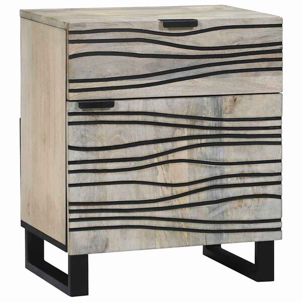 vidaXL Cabinet de chevet avec tiroir Blanc et Noir 50 x 33 x 60 cm