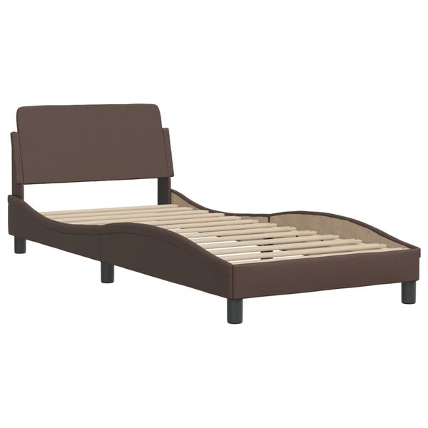 vidaXL Lit avec matelas Dover marron 90x190 cm similicuir