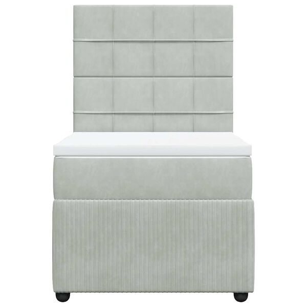 vidaXL Sommier &agrave; lattes de lit et matelas Gris clair 100x200cm Velours