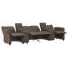 vidaXL Fauteuil inclinable porte-gobelets 4 places marron similicuir
