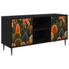 vidaXL Meuble TV ZAANDAM 102 x 33 x 51 cm Ch&ecirc;ne noir Bois d'ing&eacute;nierie
