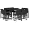 vidaXL Ensemble &agrave; manger de jardin 9pcs coussins noir r&eacute;sine tress&eacute;e