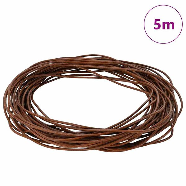 vidaXL Corde en Cuir Marron Clair Ø1,5 mm x 5 m Cuir