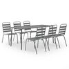 vidaXL Ensemble &agrave; manger de jardin 7 pcs Acier Gris fonc&eacute;