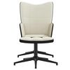 vidaXL Chaise de relaxation avec tabouret Blanc cr&egrave;me Velours et PVC