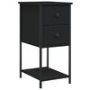 vidaXL Table de chevet noir 32x42x70 cm bois d&rsquo;ing&eacute;nierie