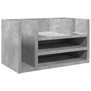 vidaXL Organisateur de bureau gris b&eacute;ton 44,5x24x25 cm bois ing&eacute;nierie