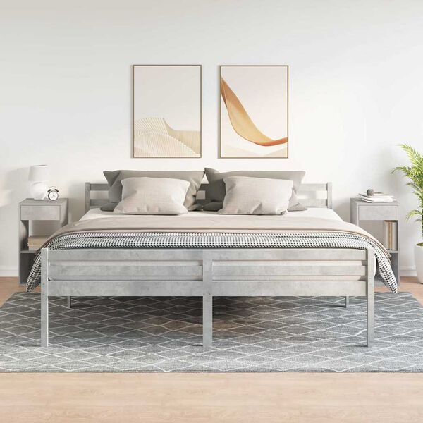 vidaXL Tables de chevet avec tiroir 2 pcs gris b&eacute;ton 35x34x66,5 cm