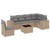 vidaXL Salon de jardin avec coussins 7 pcs beige r&eacute;sine tress&eacute;e