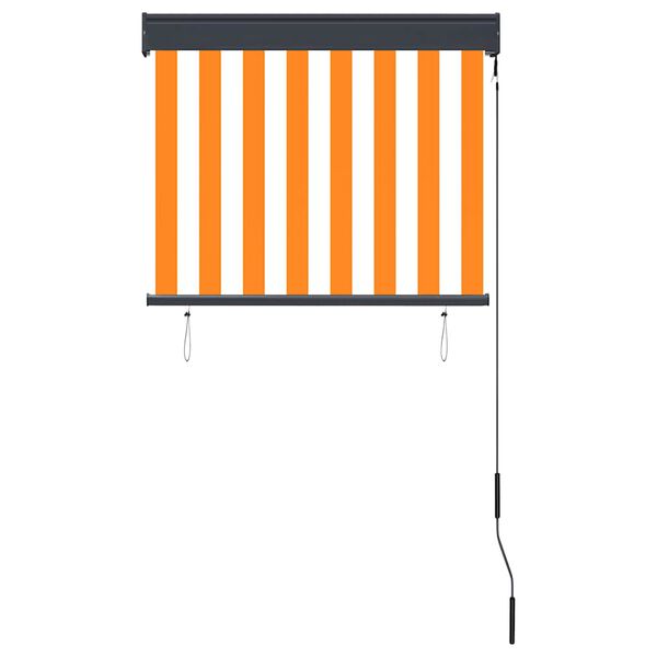 vidaXL Store roulant d'ext&eacute;rieur 80x250 cm Blanc et orange