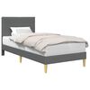 vidaXL Cadre de lit avec t&ecirc;te de lit Gris fonc&eacute; 90 x 190 cm Tissu
