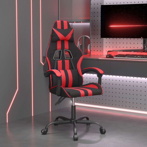 vidaXL Chaise de jeu Noir et rouge Similicuir