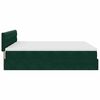 vidaXL Cadre de lit ottoman avec matelas vert fonc&eacute; 160x200 cm velours