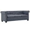vidaXL Ensemble de canap&eacute;s Chesterfield Faux cuir Su&egrave;de Gris