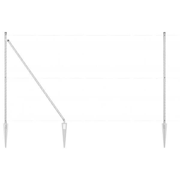 vidaXL Poteaux de clôture 7 pcs Argent Ø32mm 170 cm Acier galvanisé