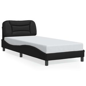 vidaXL Cadre de lit sans matelas Hvar noir 90x200 cm similicuir