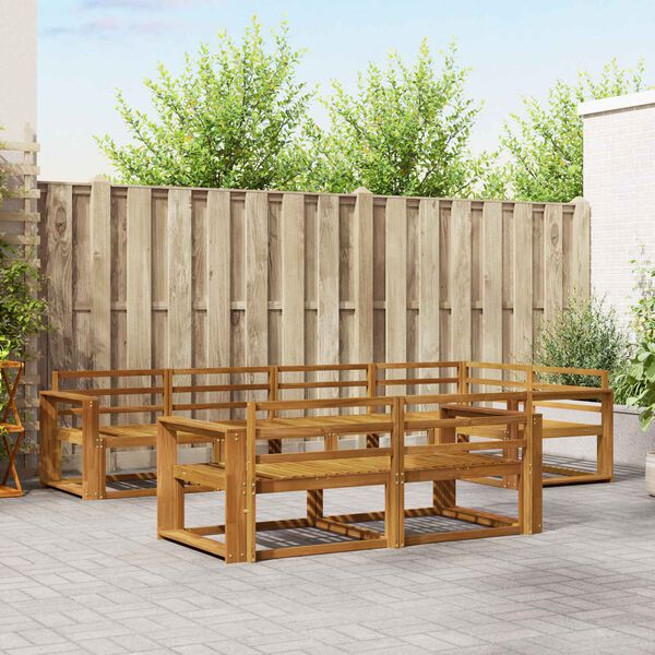 vidaXL Ensemble de canap&eacute;s d'ext&eacute;rieur 7 pcs Naturel