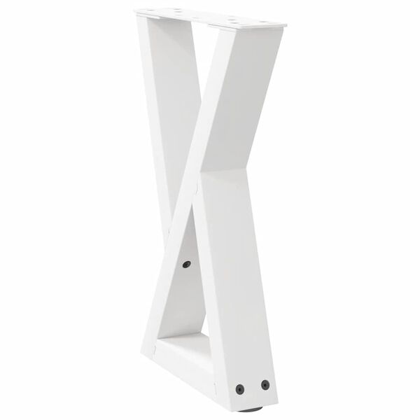 vidaXL Pieds de table basse 2 pièces Blanc 28 x (42-43,3) cm Acier