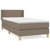 vidaXL Sommier &agrave; lattes de lit avec matelas Taupe 80x200 cm Tissu