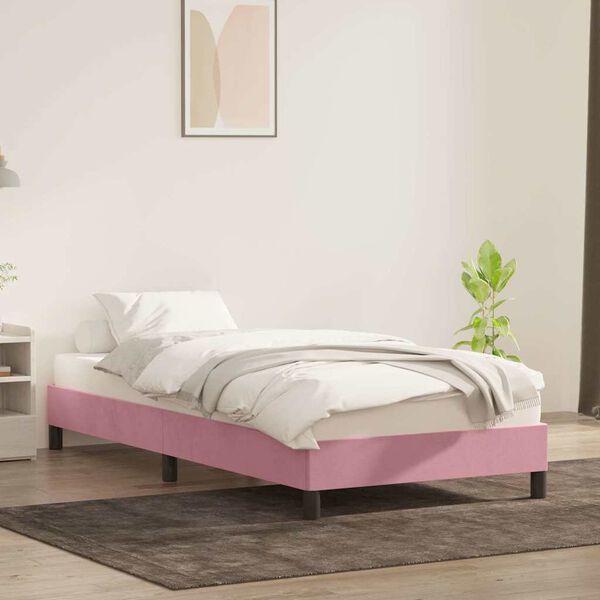 vidaXL Cadre de lit sans matelas rose 100x220 cm velours